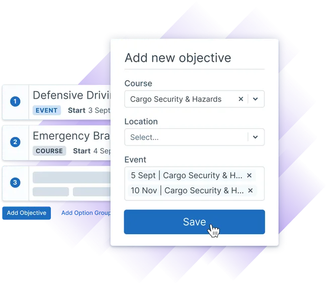 Adding an objective to a path for Safe Driver Revalidation.