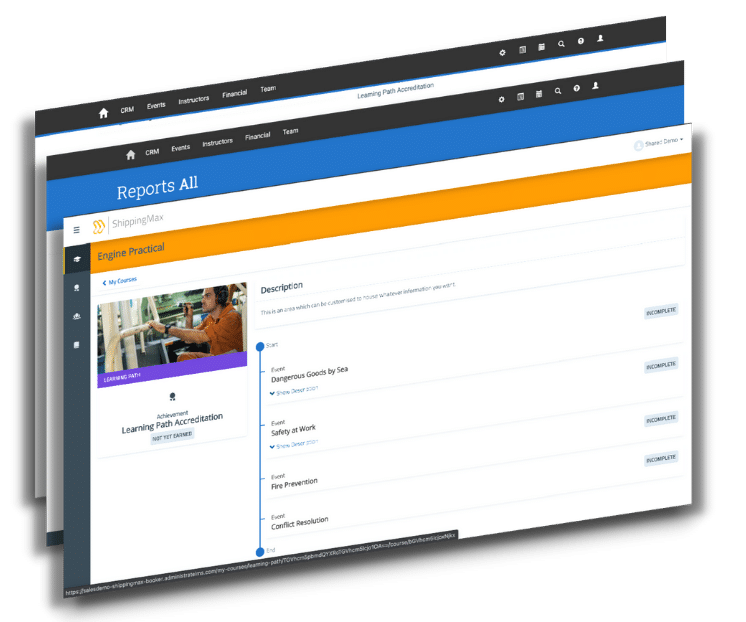 Reports and Learning Path Accreditation tabs on the Administrate Platform