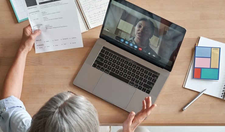 woman on web call with colleague