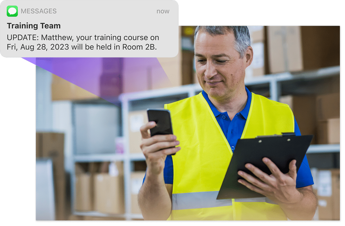 Worker receiving personalized updates