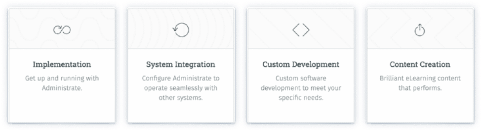 Pro Services: Implementation, System integration, Custom Development, Content Creation