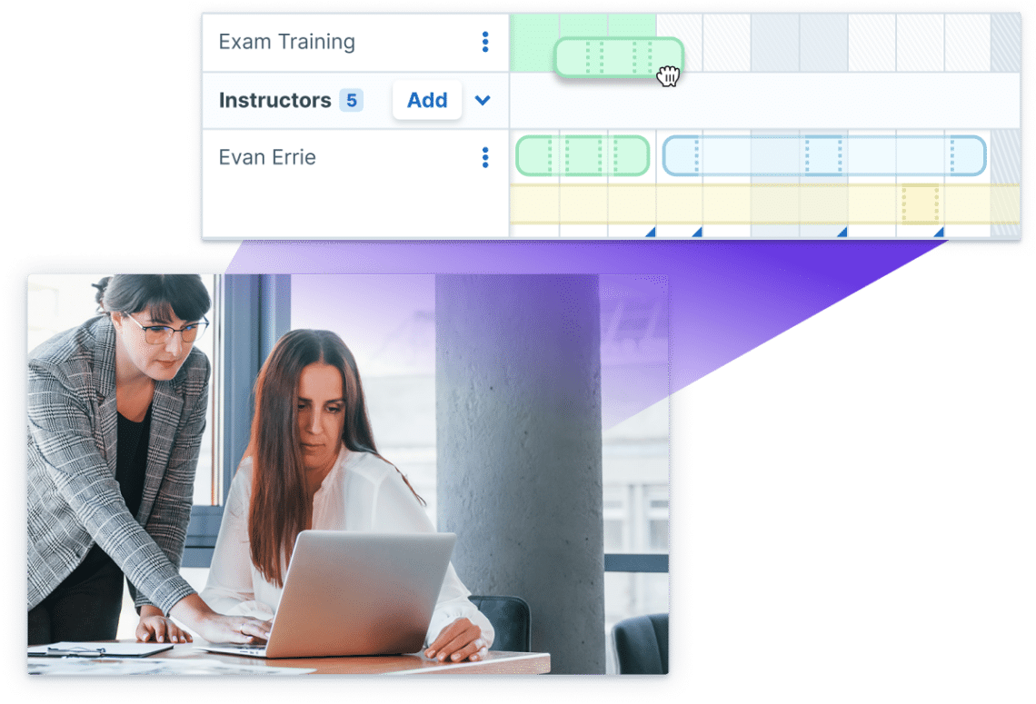 Colleagues moving training times using Scheduler.