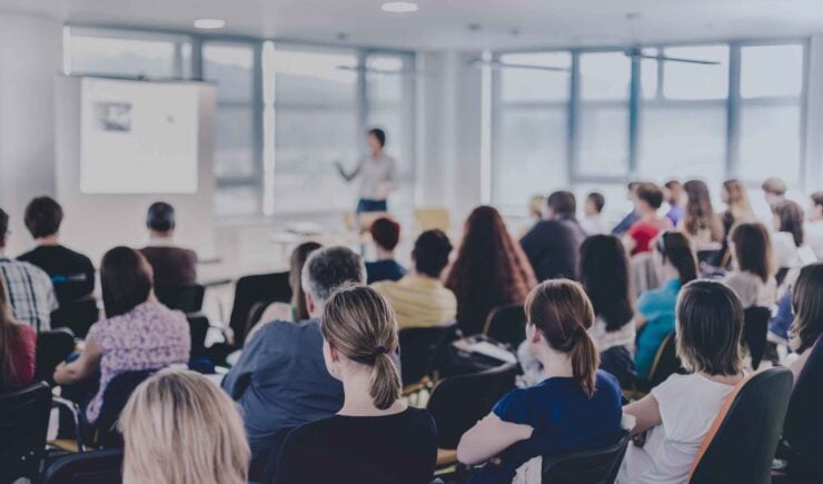 training pros in a classroom