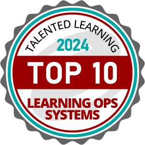 2024 Top 10 Learning Ops Systems Badge from Talented Learning.