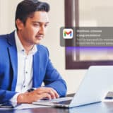 Training professional looks at a digital badge earned from Administrate, delivered to his Gmail inbox.