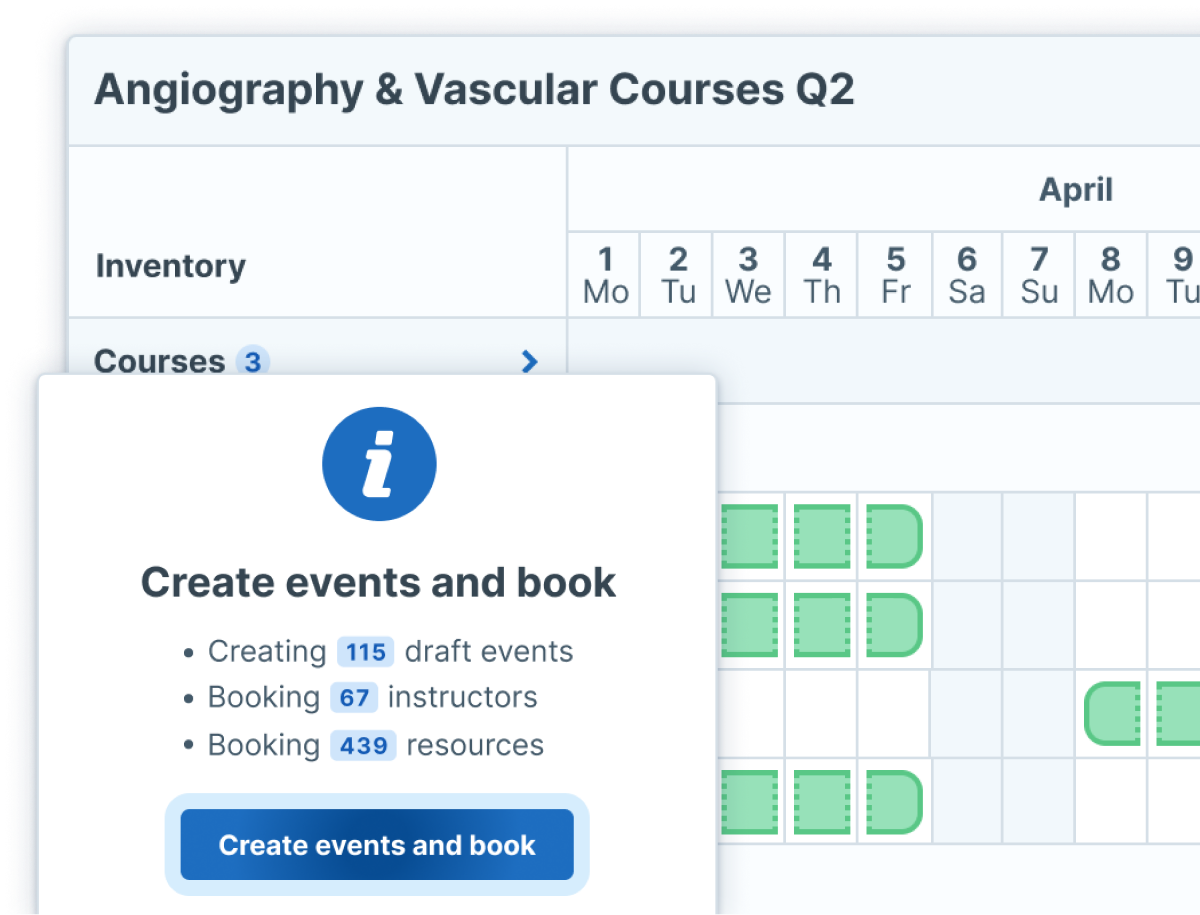 ILT courses for Q2 being solved at the click of a button with Administrate's AI Scheduler.